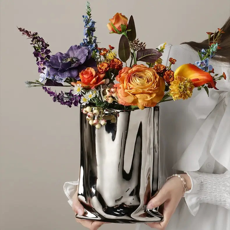 Le Papier Mirror Paper Bag Ceramic Vase