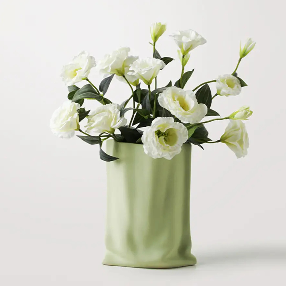 Le Papier Mint Green Paper Bag Ceramic Vase