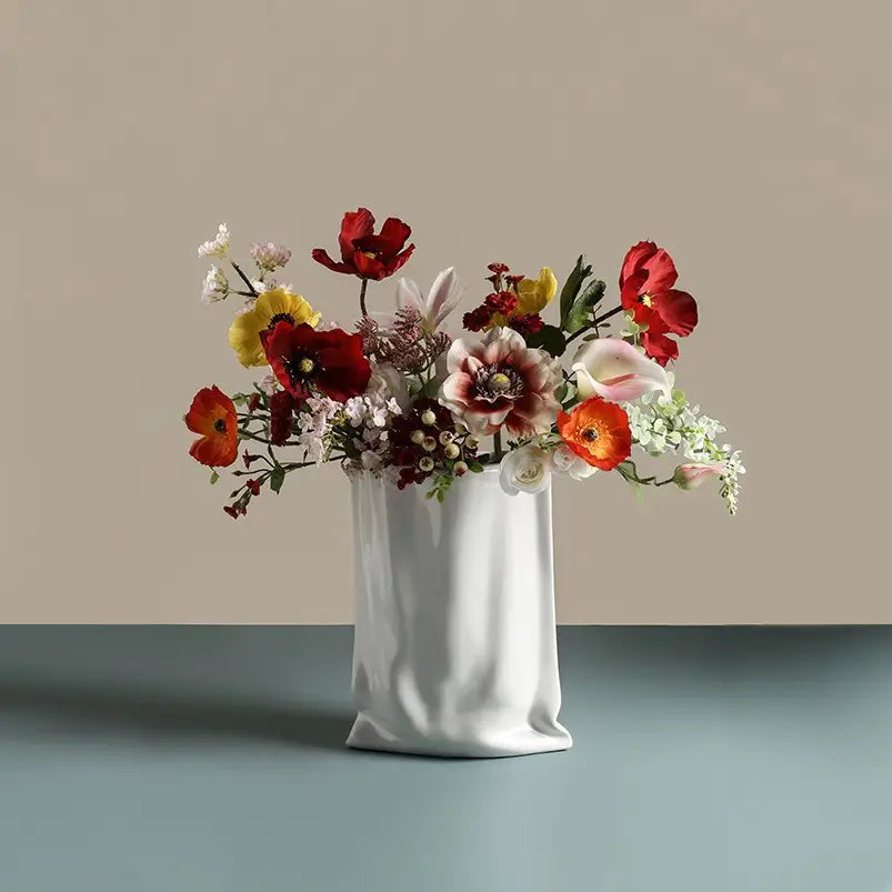 Le Papier White Paper Bag Ceramic Vase