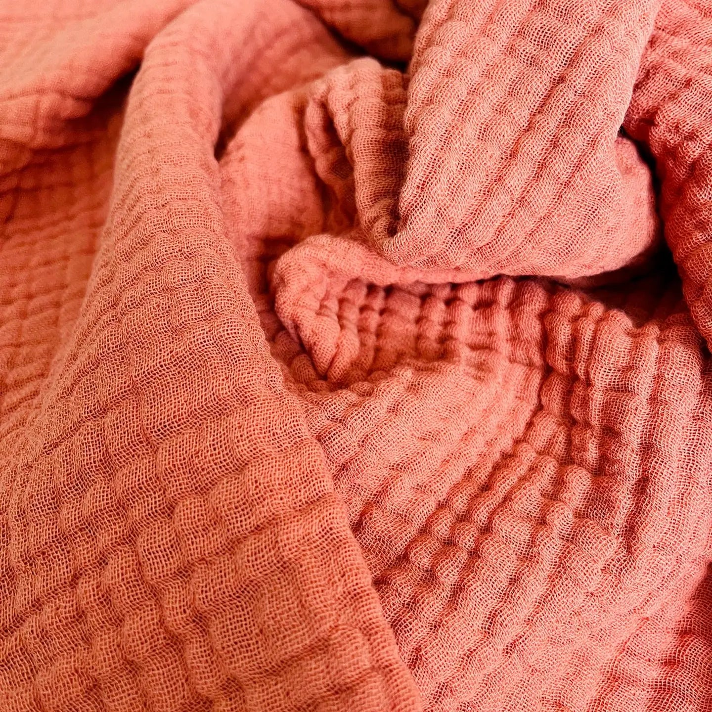 Mama and Tochter Organic Cotton Muslin 4 Layer Throw Blanket - Terracotta